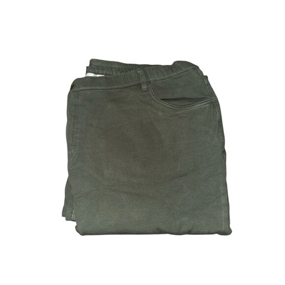 Denim & Co Womens 26W Regular Denim Boot Cut Jeans Dark Olive Comfy Knit NWT - Picture 1 of 7